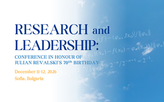 Conference card: Research and Leadership, in honour of Julian Revalskis 70th birthday, December 11-12, 2026, Sofia.